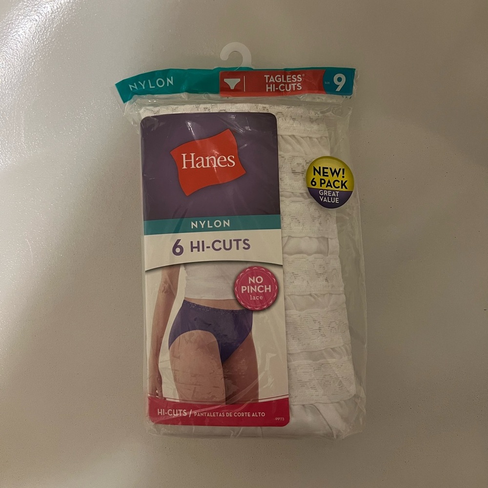 Hanes Nylon Hi-Cuts 6 Pack - Classic White